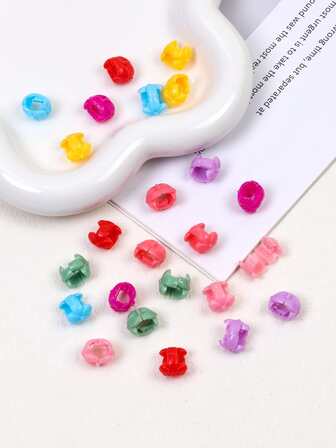 20入組花朵形狀隨機色寵物髮夾