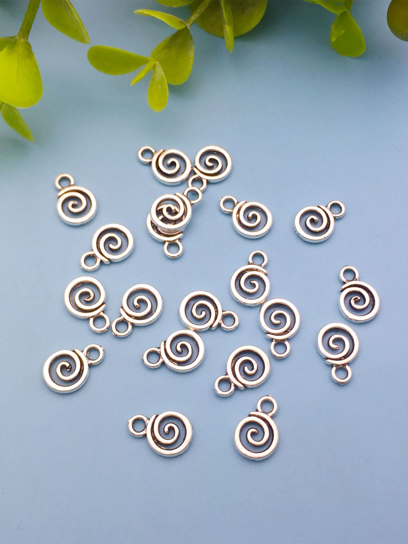 20入組/套螺旋DIY吊墜 - 銀色 - 查看 1