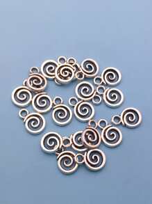 20入組/套螺旋DIY吊墜 - 銀色 - 查看 2