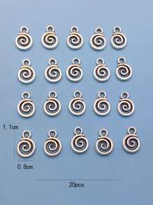 20入組/套螺旋DIY吊墜 - 銀色 - 查看 3