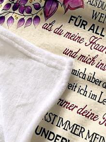 1 cái chăn họa tiết hoa & khẩu hiệu - Nhiều màu - Xem 3