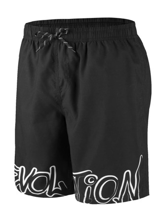 Men Letter Graphic Drawstring Waist Swim Trunks