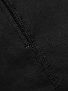 男士字母圖案腰部抽繩泳褲 - 黑色 - 查看 4