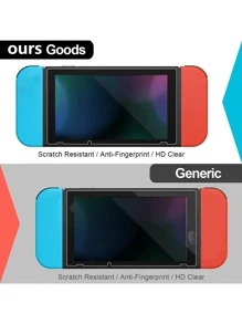 3 miếng kính cường lực bảo vệ màn hình cao cấp tương thích với Switch - Trong sáng - Xem 4