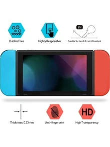 3 miếng kính cường lực bảo vệ màn hình cao cấp tương thích với Switch - Trong sáng - Xem 5