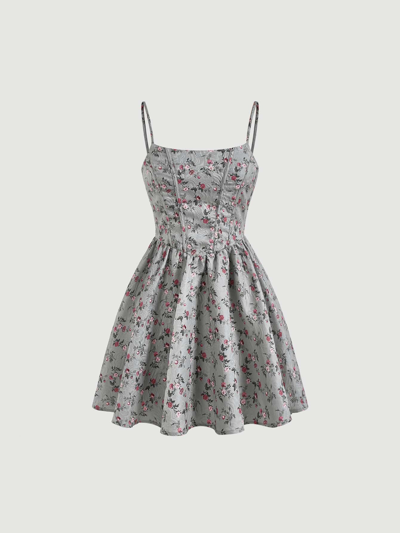 SHEIN MOD Ditsy Floral Print Cami Dress - Mint Green - View 1