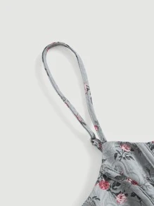 SHEIN MOD Ditsy Floral Print Cami Dress - Mint Green - View 4