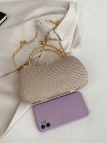 轻巧、商务休闲水钻装饰水桶包迷你抽绳设计、透明包时尚珍珠包晚宴包、晚餐包迷人、优雅、精致、安静的奢华水钻，适合派对女孩、女士、新娘，非常适合派对、晚宴/宴会圣诞派对礼服 - 香檳色 - 查看 4