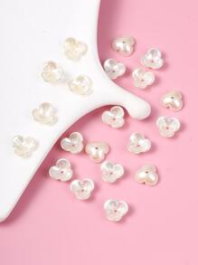 20入組塑料串珠花形間隔物,適用於項鍊、手環、耳環和手機裝飾 - 米色 - 查看 1