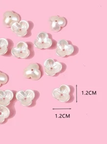 20入組塑料串珠花形間隔物,適用於項鍊、手環、耳環和手機裝飾 - 米色 - 查看 4