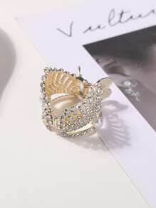 水鑽和人造珍珠裝飾髮爪 - 彩色 - 查看 2