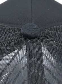 Letter Embroidered Baseball Cap - Black - View 3