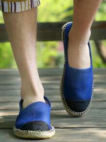 Hombres Alpargatas mezclilla Mocasines para casual de dos tonos sin cordones - Azul - Ver 1