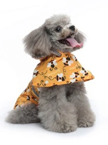 1pc Cartoon Bee Print Pet Raincoat - Multicolor - View 2
