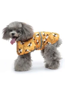 1pc Cartoon Bee Print Pet Raincoat - Multicolor - View 3