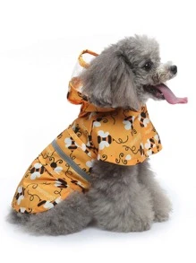 1pc Cartoon Bee Print Pet Raincoat - Multicolor - View 5