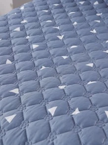 1pc Triangle Print Ruffle Trim Bed Skirt - Multicolor - View 4