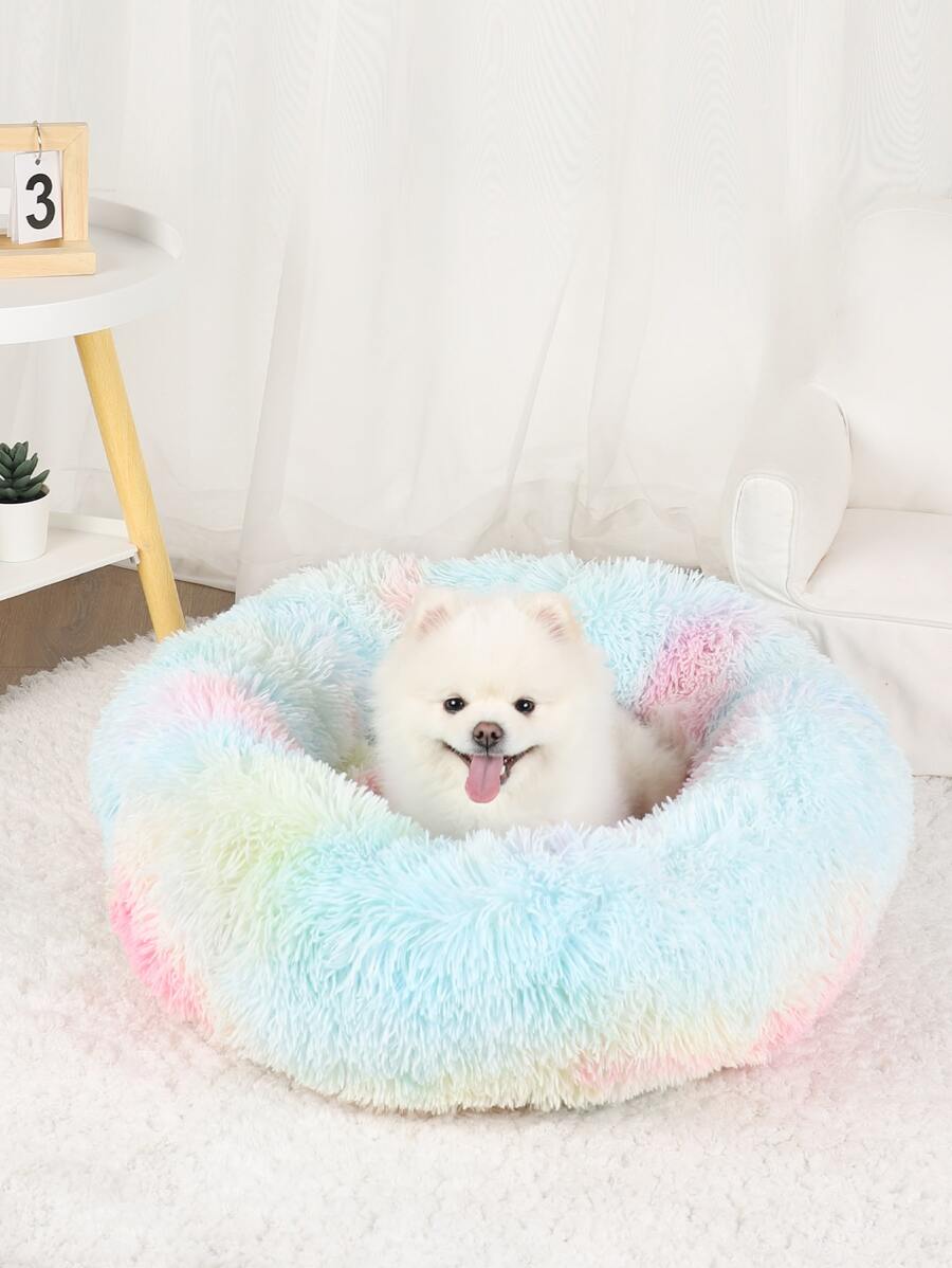 1 Miếng Sang trọng Cầu vồng Màu sắc Ấm áp & Thoáng khí Tất cả các mùa Giường thú cưng , Thích hợp Đối với Nhỏ/Trung bình/Lớn Chó Và Mèo - Nhiều màu - Xem 1