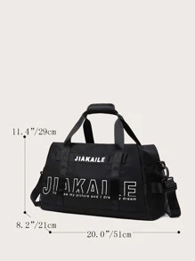 JIAKALIE Slogan Graphic Training Bag - Black - View 8
