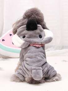 1入組考拉設計連帽寵物連身褲