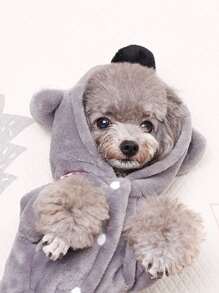 1入組考拉設計連帽寵物連身褲