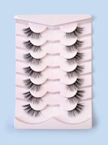 Homaylash Hàng Mi Giả 7 Đôi Giả Chồn Hàng Mi Wispy Rõ Ràng Ban Nhạc Dài Tự Nhiên Lông Mi Giả Tặng Cho Nữ & Bé Gái - màu đen - Xem 1