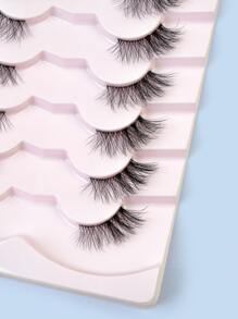 Homaylash Hàng Mi Giả 7 Đôi Giả Chồn Hàng Mi Wispy Rõ Ràng Ban Nhạc Dài Tự Nhiên Lông Mi Giả Tặng Cho Nữ & Bé Gái - màu đen - Xem 6