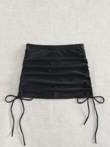 Tie Side Bikini Skort - Black - View 2