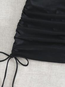 Tie Side Bikini Skort - Black - View 4