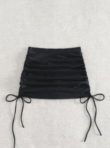 Tie Side Bikini Skort - Black - View 5