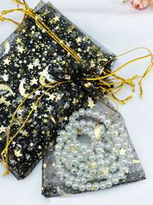 50 cái/bộ Túi Trang Sức Chi Tiết Ngôi Sao & Mặt Trăng Ngẫu Nhiên - Nhiều màu - Xem 3