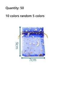 50 cái/bộ Túi Trang Sức Chi Tiết Ngôi Sao & Mặt Trăng Ngẫu Nhiên - Nhiều màu - Xem 4