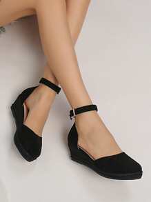 时尚女士休闲度假编织厚底坡跟一脚蹬乐福鞋