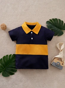Yierying Baby Boy Two Tone Polo Shirt - Multicolor - View 1