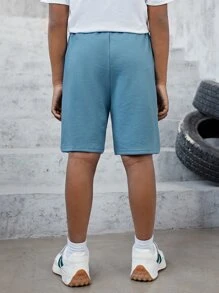 SHEIN 男孩字母人物圖案短褲