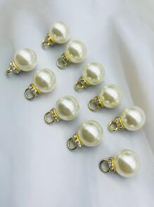 10 piezas/set Colgante DIY con diseño de diamante de imitación con perla artificial - Multicolor - Ver 1