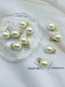 10 piezas/set Colgante DIY con diseño de diamante de imitación con perla artificial - Multicolor - Ver 4