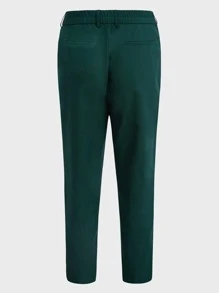 GENTILAND Men Colourblock Shawl Collar Blazer & Trousers - Dark Green - View 7