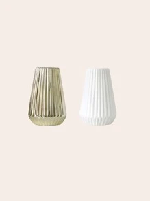 1pc Solid Color Flower Vase - White - View 2