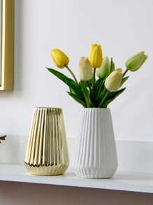 1pc Solid Color Flower Vase - White - View 6