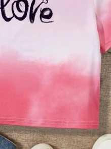 Girls Tie Dye Letter Graphic Tee - Pink - View 5