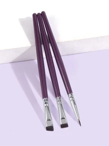 3件套便携式化妆刷套装，化妆刷套装，化妆刷包，化妆刷套装，全套化妆工具，化妆刷套装，全套化妆工具，刷子套装，化妆刷套装，化妆礼盒套装 - 紫色 - 查看 1