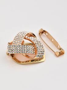 Ghim cài khăn hình học trang trí bằng đá rhinestone - Vàng - Xem 2