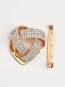 Ghim cài khăn hình học trang trí bằng đá rhinestone - Vàng - Xem 3