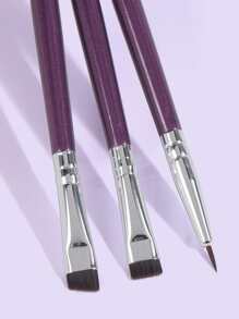 3件套便携式化妆刷套装，化妆刷套装，化妆刷包，化妆刷套装，全套化妆工具，化妆刷套装，全套化妆工具，刷子套装，化妆刷套装，化妆礼盒套装 - 紫色 - 查看 3