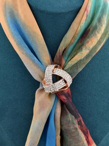 Ghim cài khăn hình học trang trí bằng đá rhinestone - Vàng - Xem 6