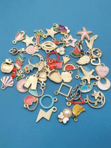 50 cái/bộ Vỏ hợp kim & Mặt dây chuyền ngôi sao DIY - Nhiều màu - Xem 2