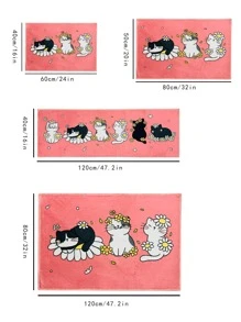 1入組可愛粉色貓咪造型地毯 - 彩色 - 查看 2
