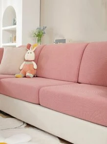 1入組粉紅色葉子提花沙發套 - 粉色 - 查看 5