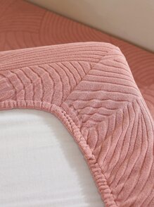 1入組粉紅色葉子提花沙發套 - 粉色 - 查看 3